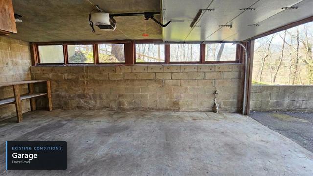 Existing home: Lower level garage